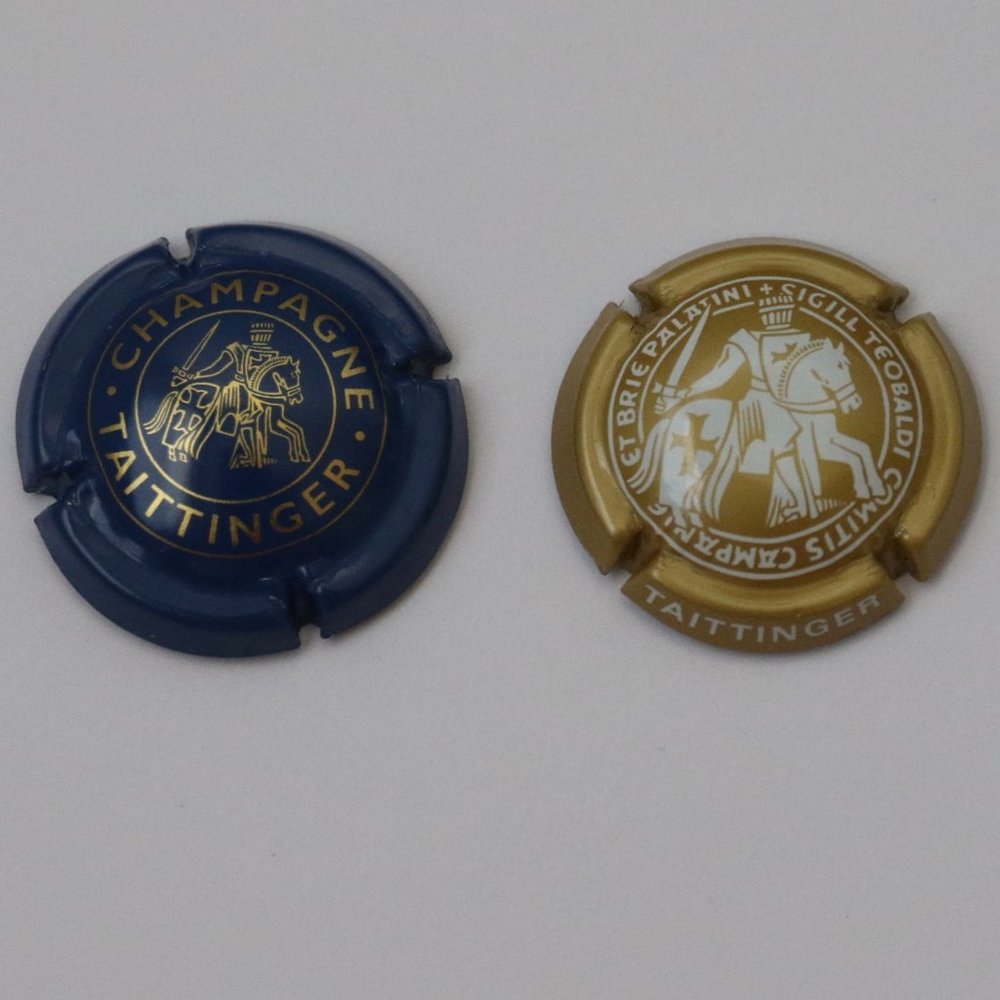2 Taittinger Champagne Capsule Cap Craft Capsules Collectible Lot